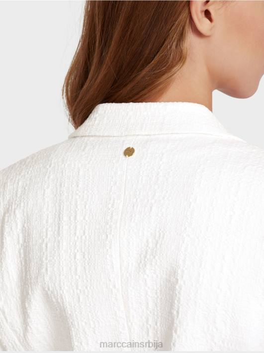 памучни блејзер са ресама Marc Cain D688180 прљаво бело одећу