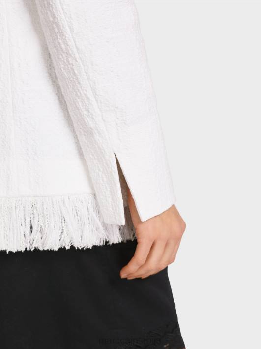 памучни блејзер са ресама Marc Cain D688180 прљаво бело одећу