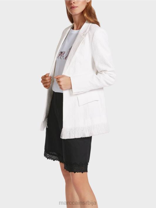 памучни блејзер са ресама Marc Cain D688180 прљаво бело одећу
