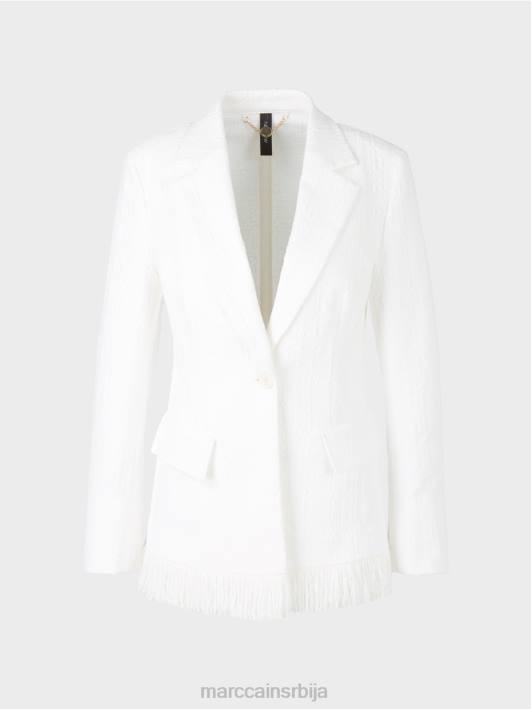 памучни блејзер са ресама Marc Cain D688180 прљаво бело одећу