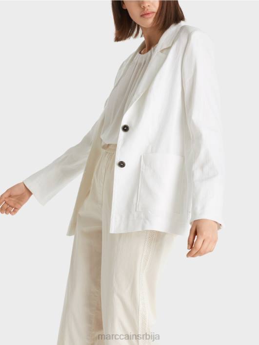 блејзер са платном који грли фигуру Marc Cain D688183 бео одећу