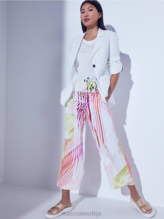 блејзер са платном који грли фигуру Marc Cain D688183 бео одећу