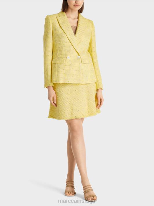 блејзер од памучног твида Marc Cain D688186 лимун зелена одећу