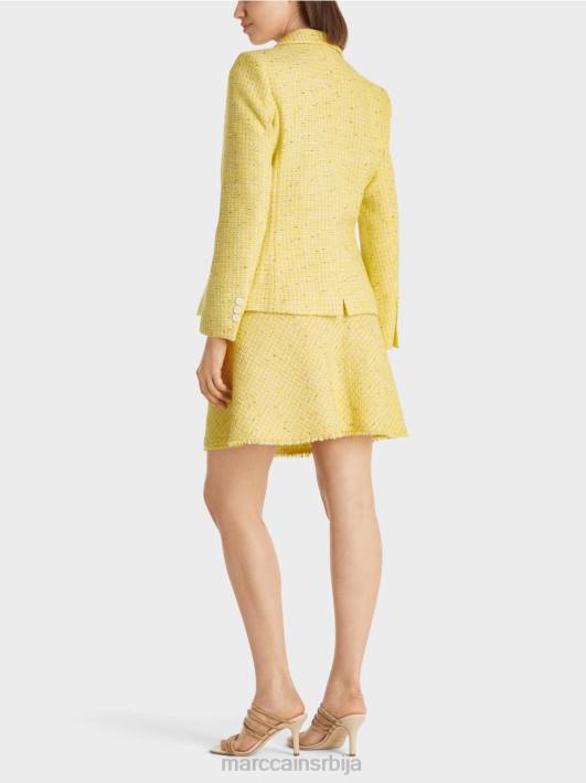 блејзер од памучног твида Marc Cain D688186 лимун зелена одећу