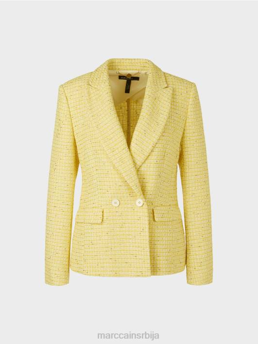 блејзер од памучног твида Marc Cain D688186 лимун зелена одећу