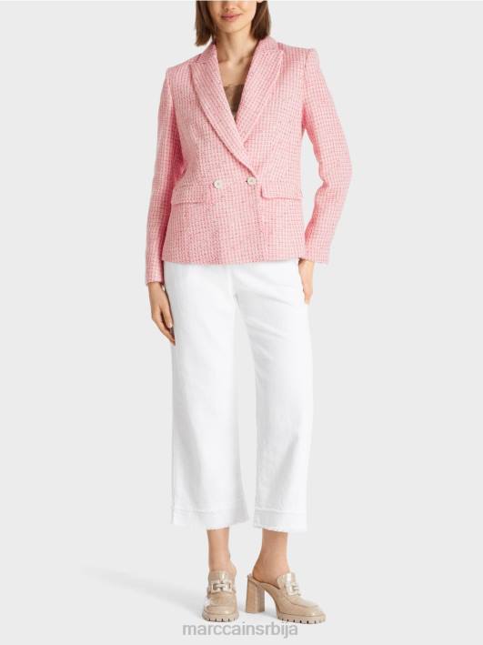 блејзер од памучног твида Marc Cain D688188 нежно розе одећу