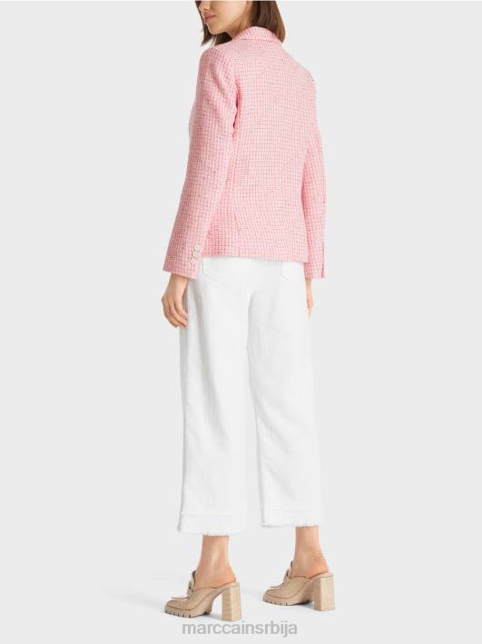 блејзер од памучног твида Marc Cain D688188 нежно розе одећу