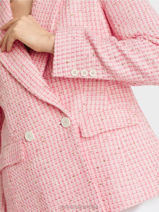 блејзер од памучног твида Marc Cain D688188 нежно розе одећу