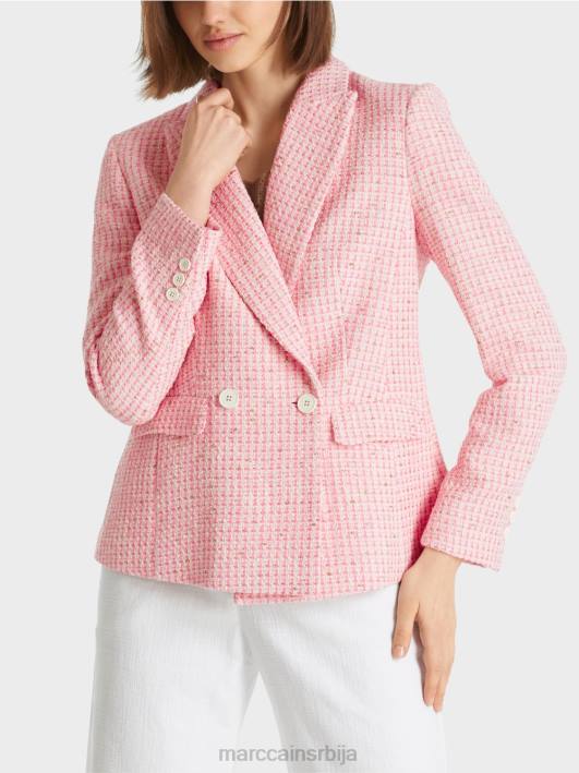 блејзер од памучног твида Marc Cain D688188 нежно розе одећу