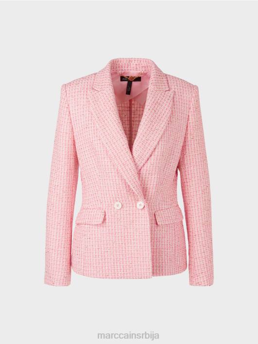 блејзер од памучног твида Marc Cain D688188 нежно розе одећу