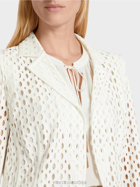 блејзер са перфорираним узорком Marc Cain D688189 прљаво бело одећу
