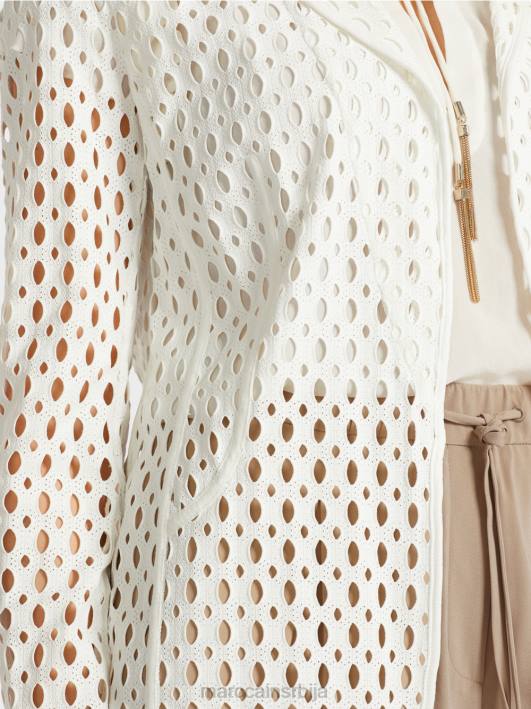 блејзер са перфорираним узорком Marc Cain D688189 прљаво бело одећу