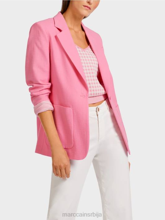блејзер у ланеном изгледу Marc Cain D688196 светло розе одећу