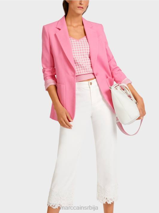 блејзер у ланеном изгледу Marc Cain D688196 светло розе одећу