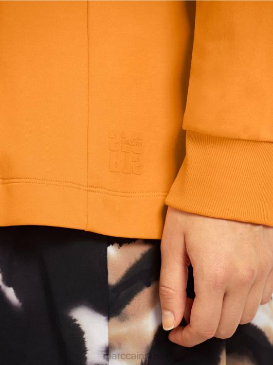 спортски блејзер са ребрастим плетеним манжетнама Marc Cain D688201 светло наранџаста одећу