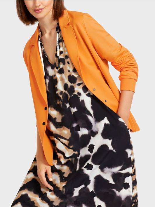 спортски блејзер са ребрастим плетеним манжетнама Marc Cain D688201 светло наранџаста одећу