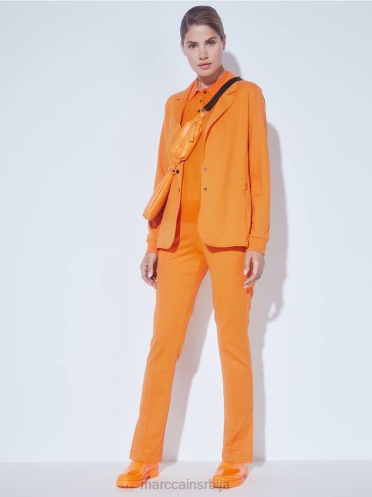 спортски блејзер са ребрастим плетеним манжетнама Marc Cain D688201 светло наранџаста одећу