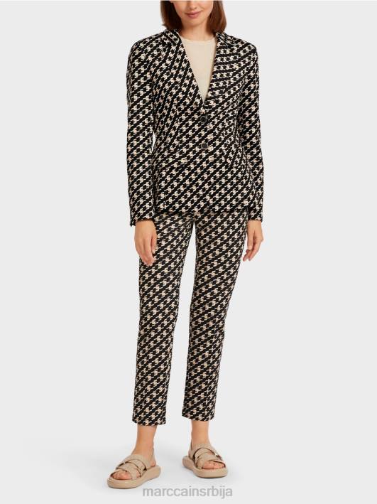 класични блејзер у пастирски кариран Marc Cain D688205 црн одећу