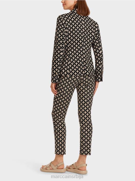 класични блејзер у пастирски кариран Marc Cain D688205 црн одећу