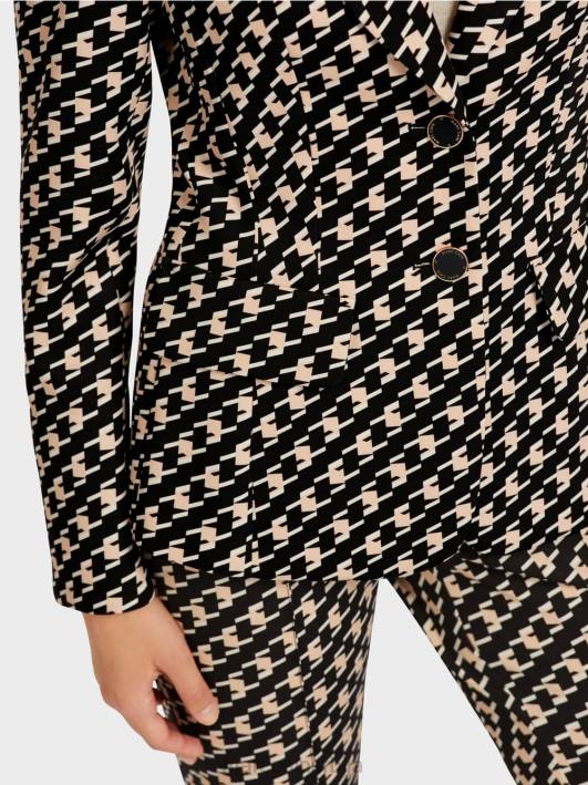 класични блејзер у пастирски кариран Marc Cain D688205 црн одећу