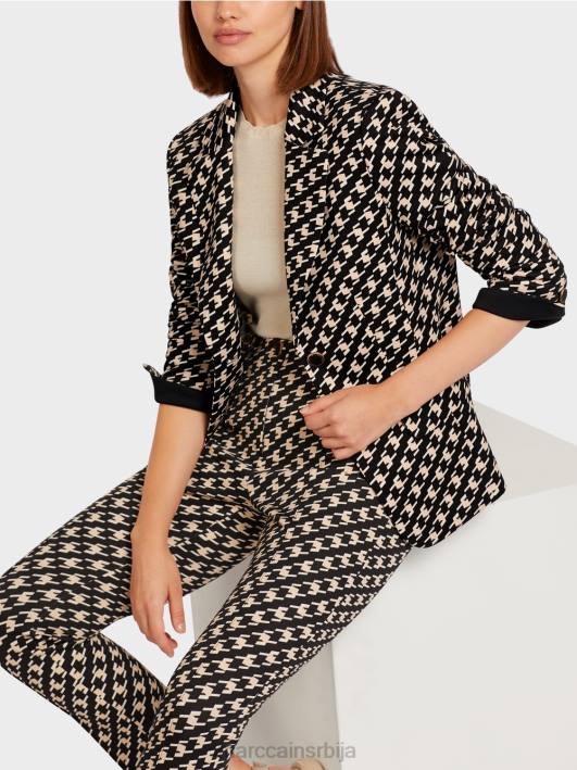 класични блејзер у пастирски кариран Marc Cain D688205 црн одећу