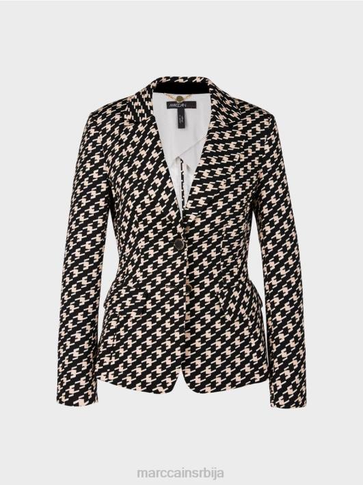 класични блејзер у пастирски кариран Marc Cain D688205 црн одећу