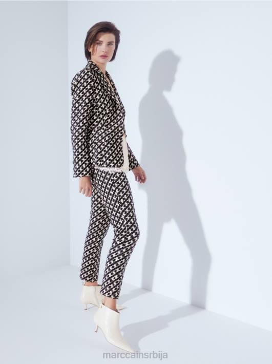 класични блејзер у пастирски кариран Marc Cain D688205 црн одећу