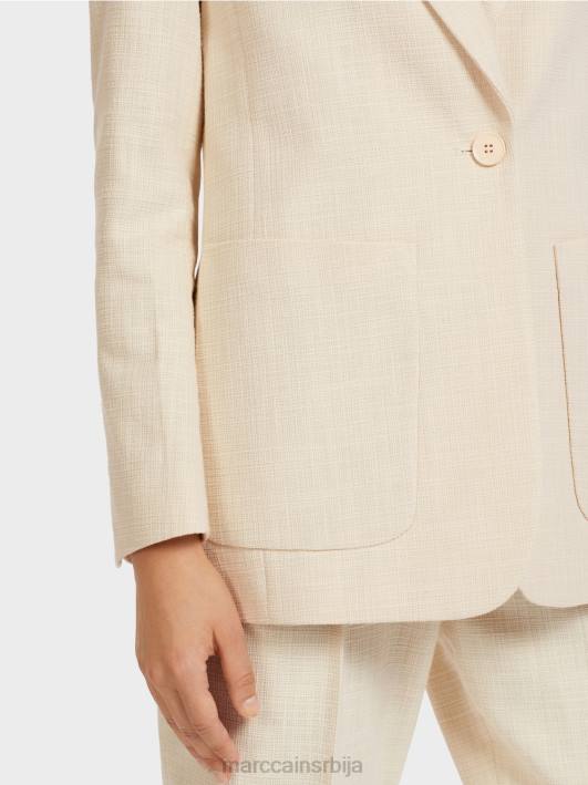 блејзер у ланеном изгледу Marc Cain D688207 цреме одећу