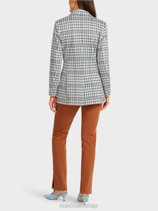 дугачак блејзер у карираном узорку Marc Cain D688208 атмосферско плаво одећу