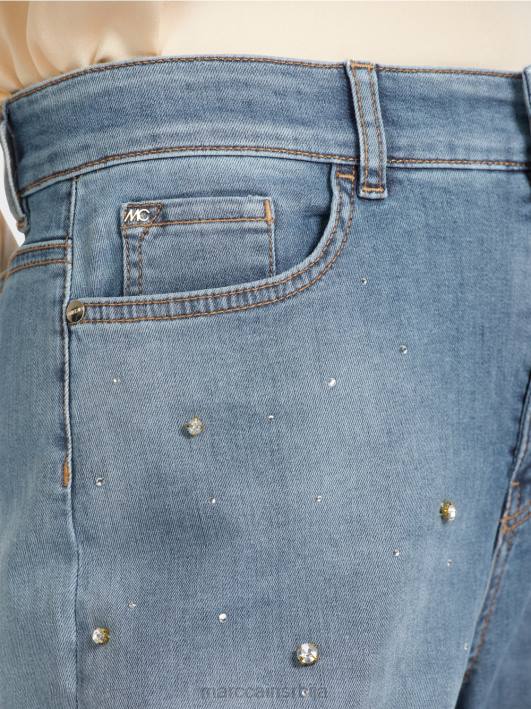 Варри фармерке извезене бисерима Marc Cain D688756 винтаге плава одећу