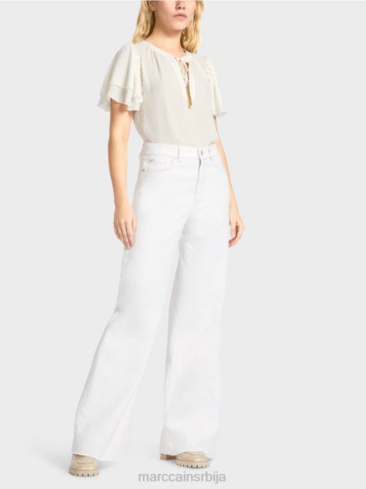 варри фармерке "преиспитамо заједно". Marc Cain D688802 прљаво бело одећу