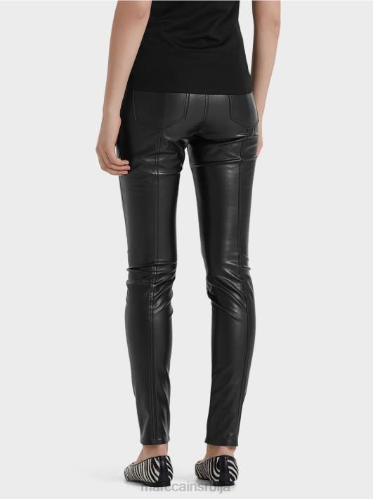 панталоне од имитације коже Marc Cain D688831 црн одећу
