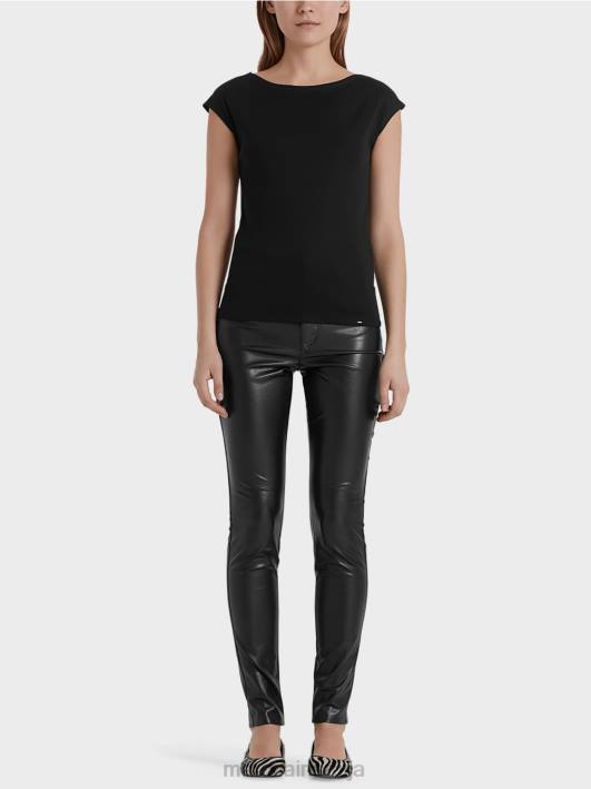 панталоне од имитације коже Marc Cain D688831 црн одећу