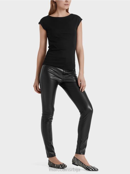 панталоне од имитације коже Marc Cain D688831 црн одећу