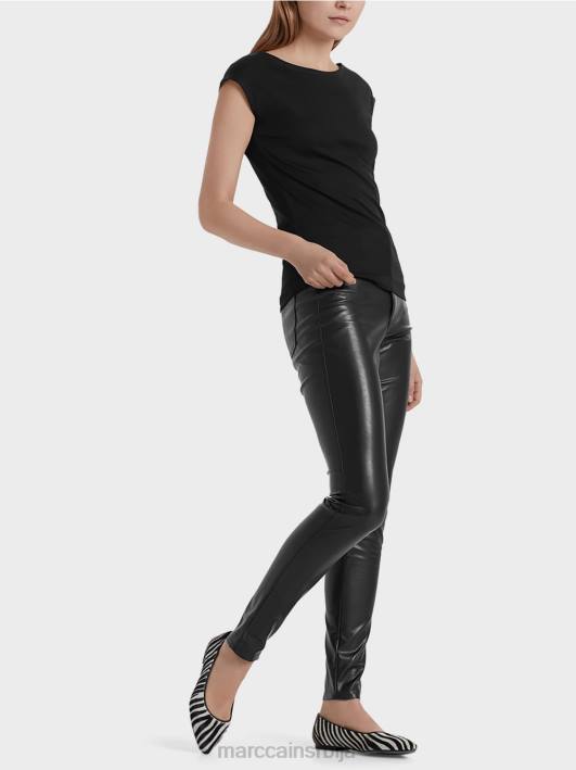панталоне од имитације коже Marc Cain D688831 црн одећу