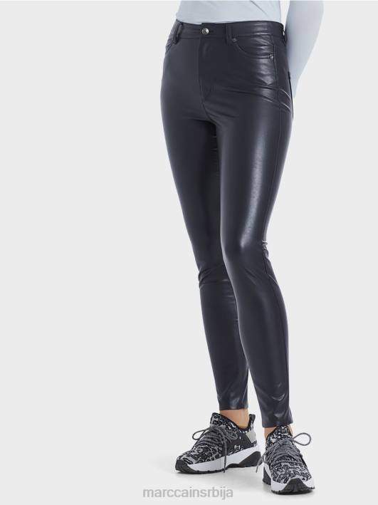 панталоне од имитације коже Marc Cain D688832 поноћно плава одећу