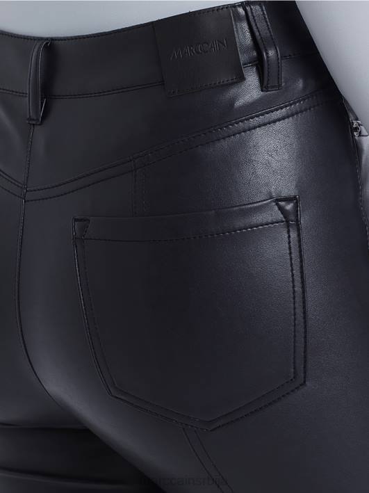 панталоне од имитације коже Marc Cain D688832 поноћно плава одећу