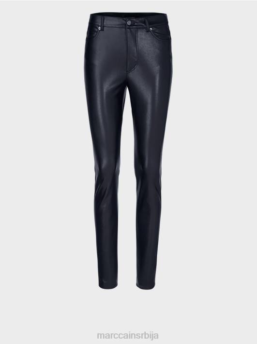панталоне од имитације коже Marc Cain D688832 поноћно плава одећу