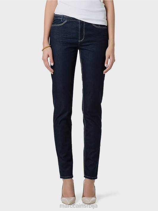 фармерке са шавовима светлих боја Marc Cain D688834 тамноплави тексас одећу