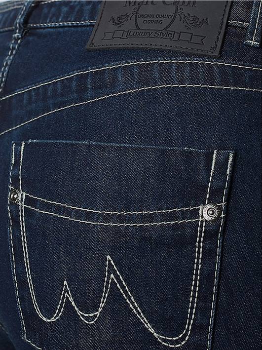 фармерке са шавовима светлих боја Marc Cain D688834 тамноплави тексас одећу