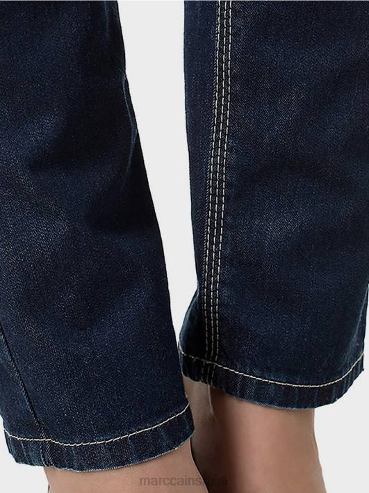 фармерке са шавовима светлих боја Marc Cain D688834 тамноплави тексас одећу