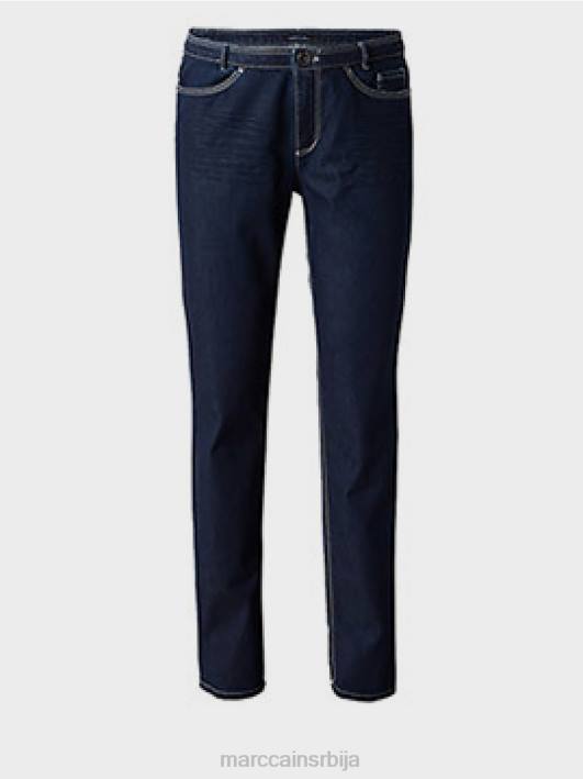 фармерке са шавовима светлих боја Marc Cain D688834 тамноплави тексас одећу