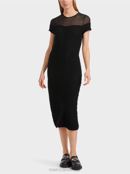 хаљина са фигуром "преиспитамо заједно". Marc Cain D68810 црн одећу