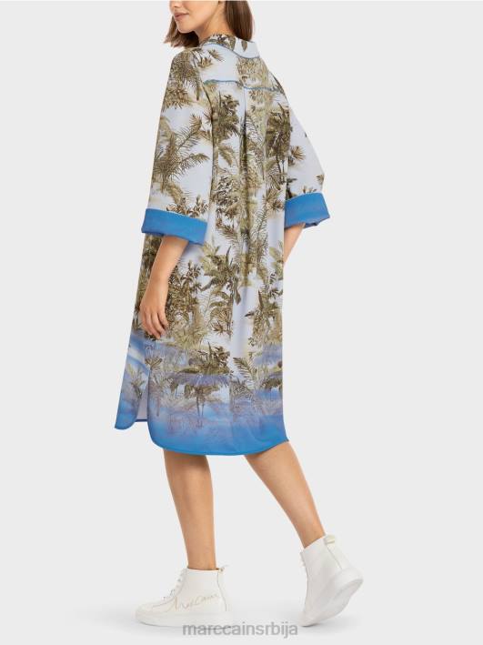 кошуља хаљина са целом штампом Marc Cain D688100 светло пудер плаве боје одећу