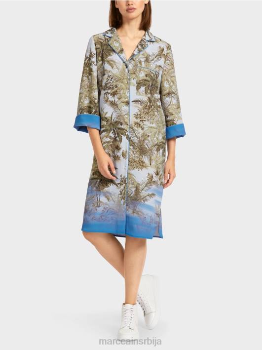 кошуља хаљина са целом штампом Marc Cain D688100 светло пудер плаве боје одећу