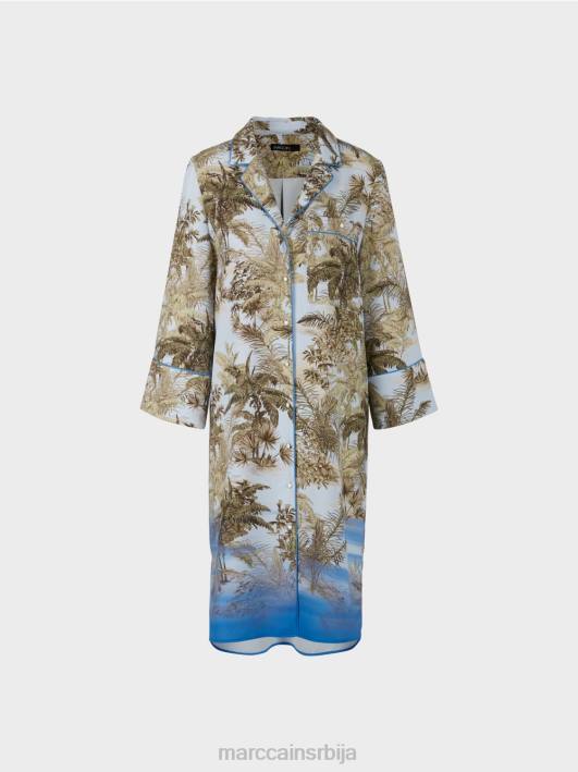 кошуља хаљина са целом штампом Marc Cain D688100 светло пудер плаве боје одећу