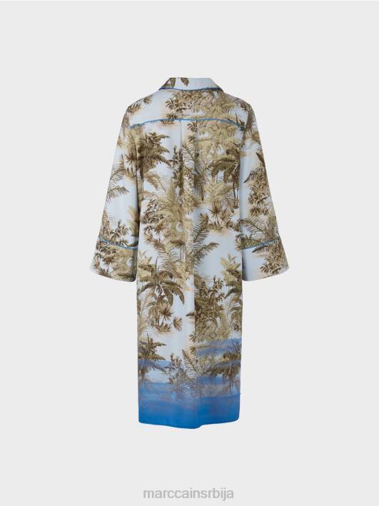 кошуља хаљина са целом штампом Marc Cain D688100 светло пудер плаве боје одећу