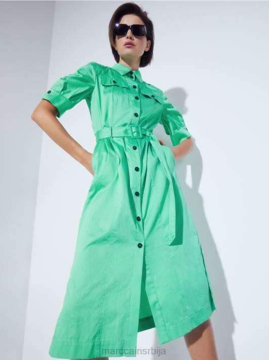 женствена кошуља хаљина са каишем Marc Cain D688103 светли жад одећу