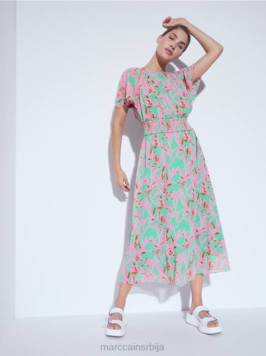 хаљина са цветним принтом Marc Cain D688106 светли жад одећу