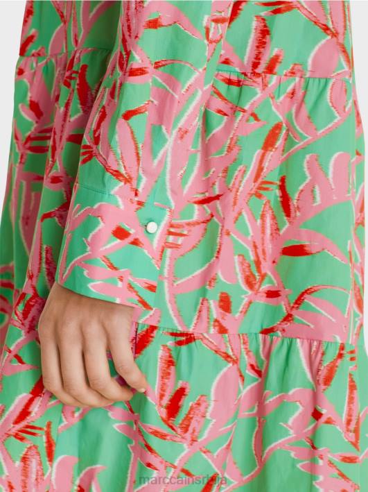 миди хаљина са реверима Marc Cain D688108 светли жад одећу